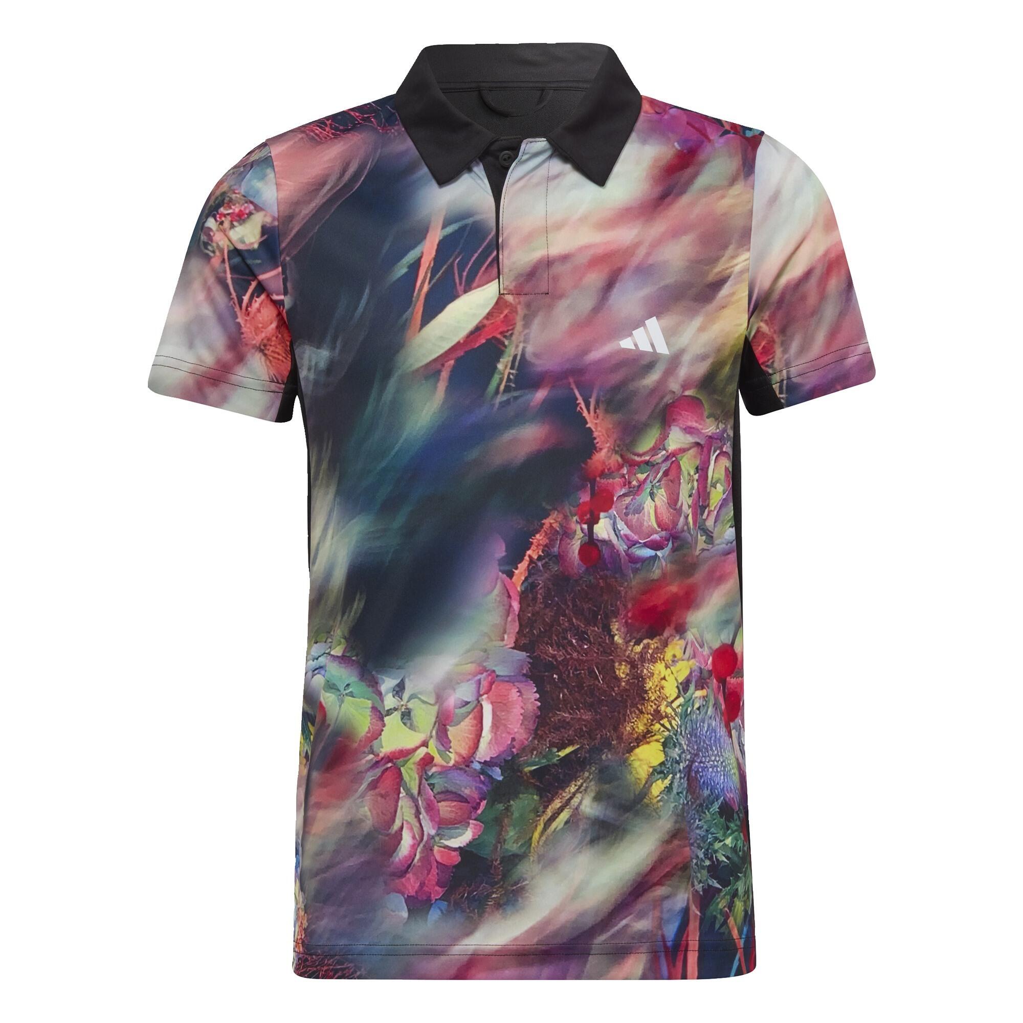 Adidas - Polo De Tennis Melbourne - Polo Manches Courtes - Multicolore|noir - 7-8 Ans - Decathlon