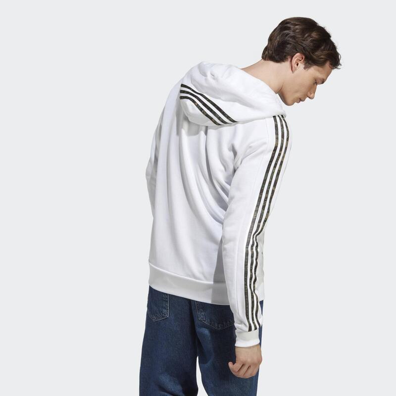 Felpa con cappuccio Essentials French Terry 3-Stripes Full-Zip