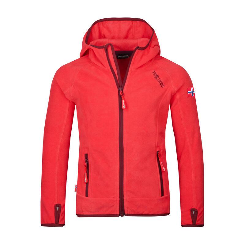 Kinder Fleece-Jacke Sandefjord Kirschrot/