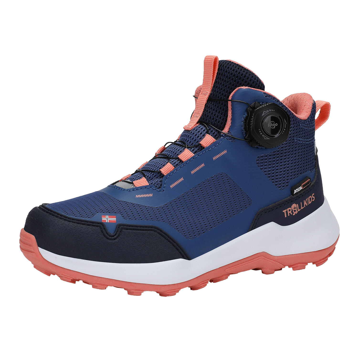 Children's Trollfjord half-high hiking boots lotus/corail blue