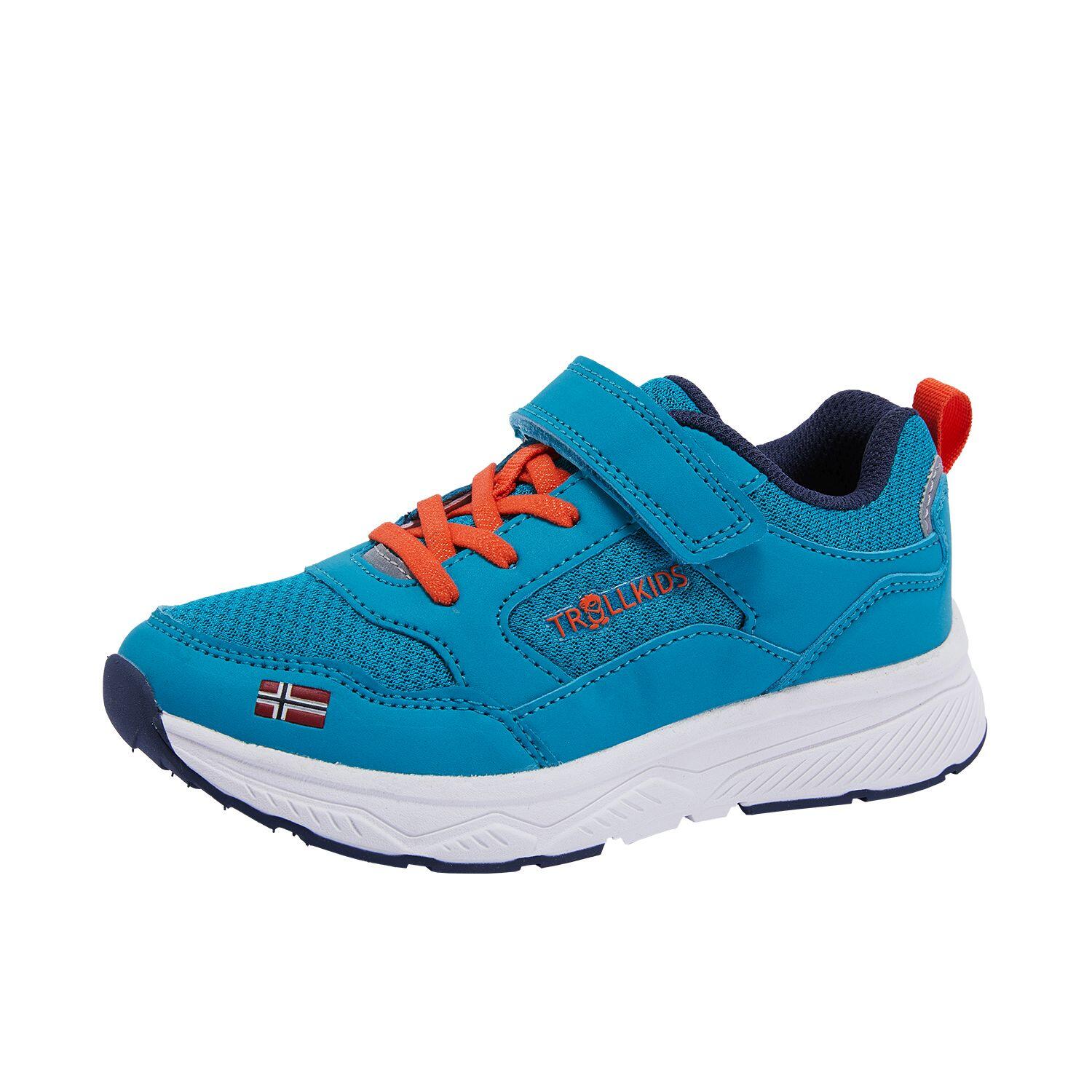 Haugesund teal/orange blue children's sneakers