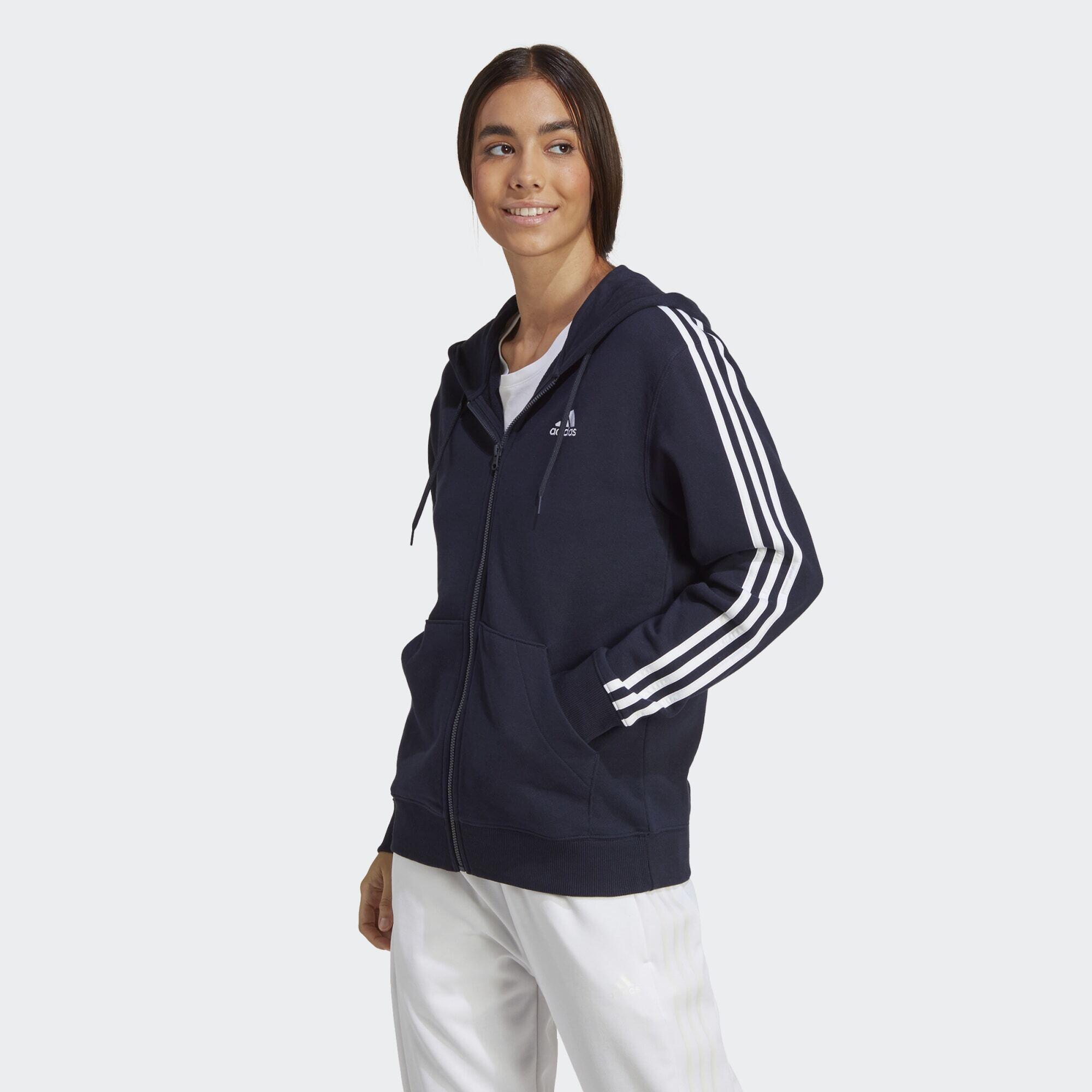 Felpa con cappuccio Essentials 3-Stripes French Terry Regular Full-Zip |  Adidas