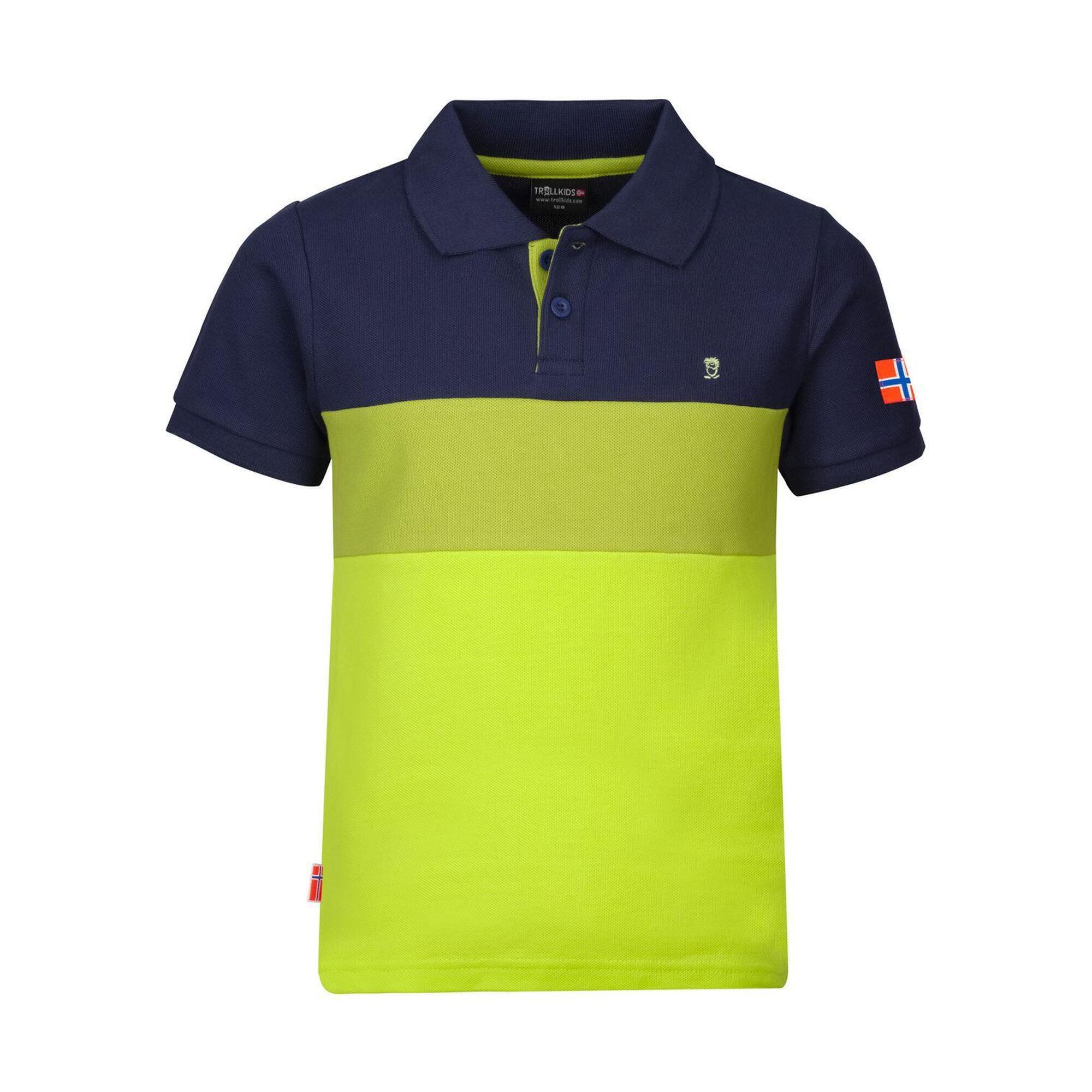 Eikefjord children's polo shirt light green/mystic blue