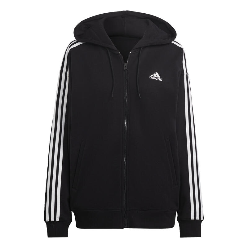 Veste à capuche entièrement zippée oversize en molleton Essentials 3-Stripes