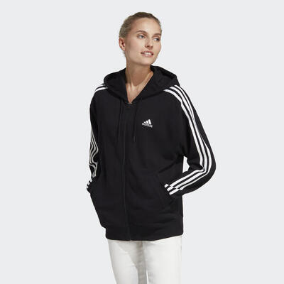 Hoodie Essentials 3-Stripes French Terry Oversized Full-Zip