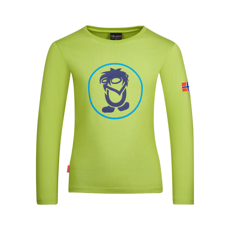 Kinder Longsleeve Troll Kiwigrün/Mystikblau