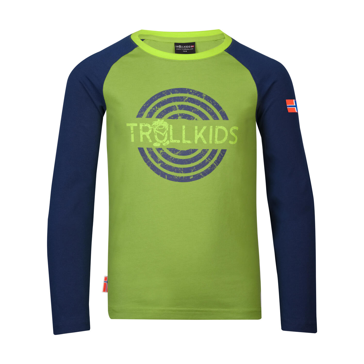 TROLLKIDS Kinder Longsleeve Preikestolen Kiwigrün/Mystikblau
