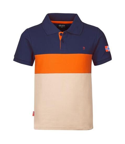 Kinder Eikefjord Polo Arktikblau/Glühendes Orange