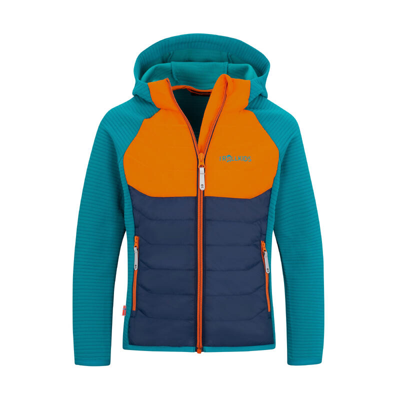 Veste hybride enfant Sirdal bleu-vert/orange clair