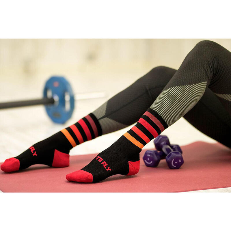 Sosete pentru alergat RUNNING MICROLON SOCKS Black Red