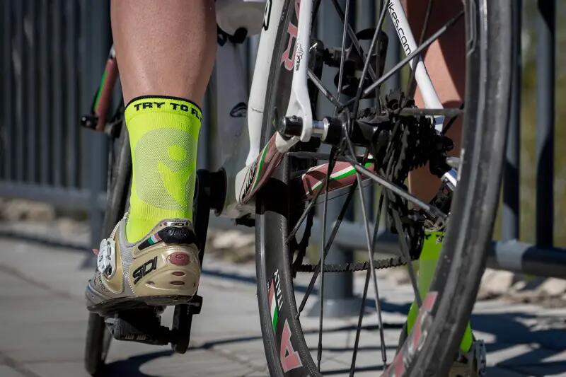 Skarpety rowerowe SKARPETKI ROWEROWE LEKKIE Fluo Yellow 4/4