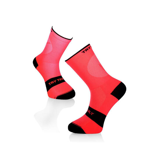 Skarpety rowerowe SKARPETKI ROWEROWE LEKKIE Fluo Coral