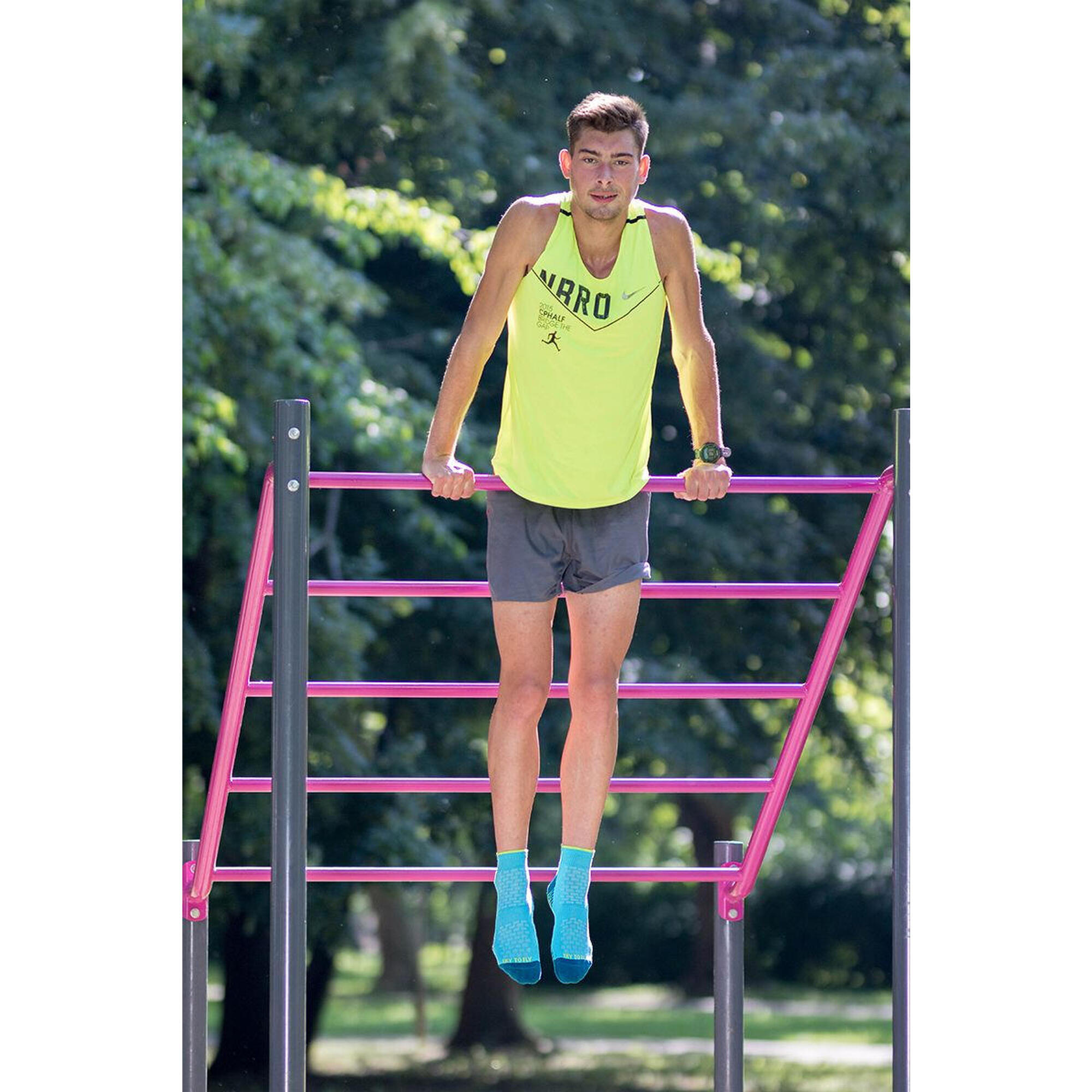 Sosete scurte pentru alergat din bumbac organic RUNNING ANKLE SOCKS Turquoise