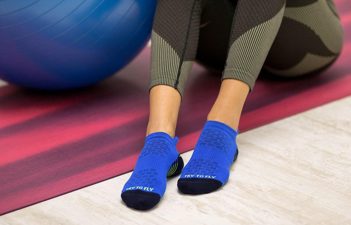 Chaussettes courtes de course en coton biologique 3/4