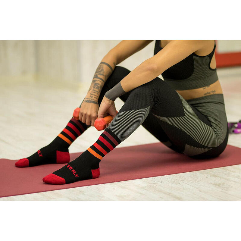 Sosete pentru alergat RUNNING MICROLON SOCKS Black Red