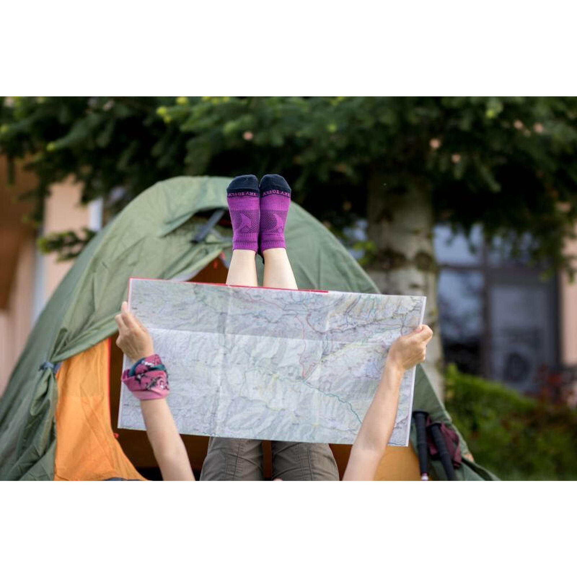 Sosete scurte pentru turism montan Fuchsia