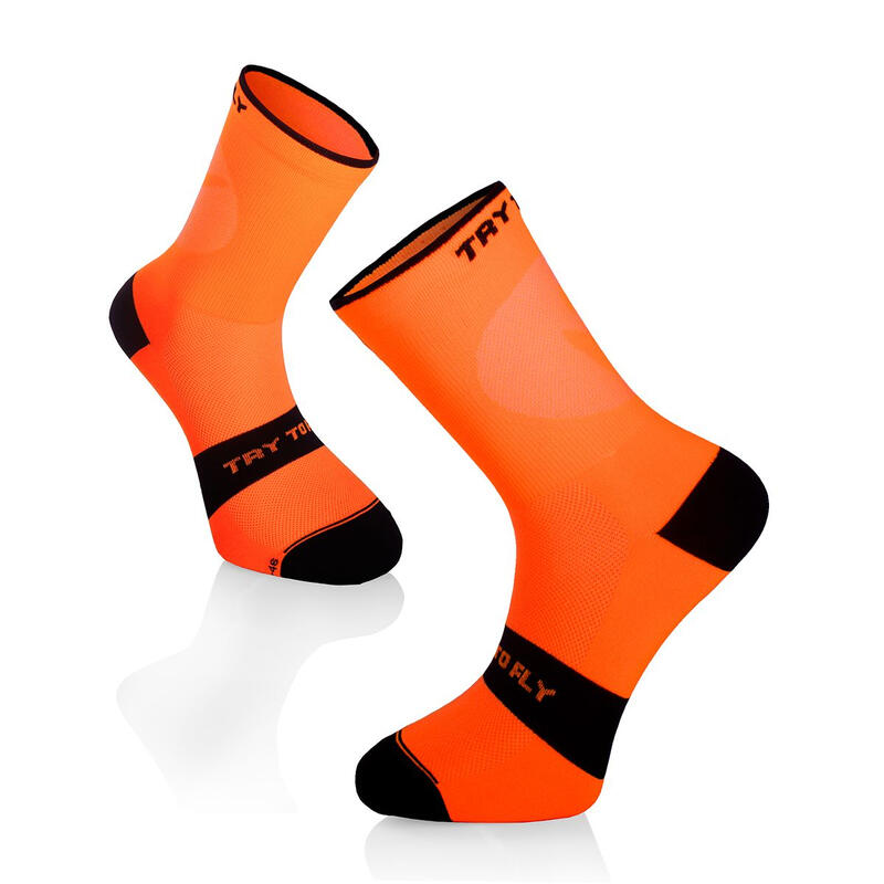 Sosete pentru ciclism CYCLING LIGHT SOCKS Fluo Orange, 39-42 EU