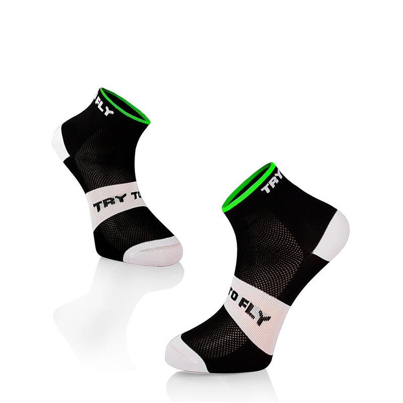 Sosete scurte ciclism CYCLING ANKLE SOCKS Meryl® Skinlife Black-White, 39-42