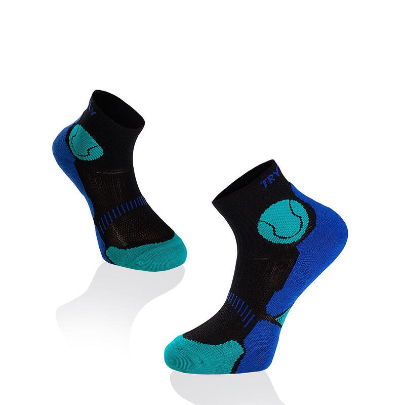 Sosete scurte pentru tenis Fusion Turquoise Black Blue