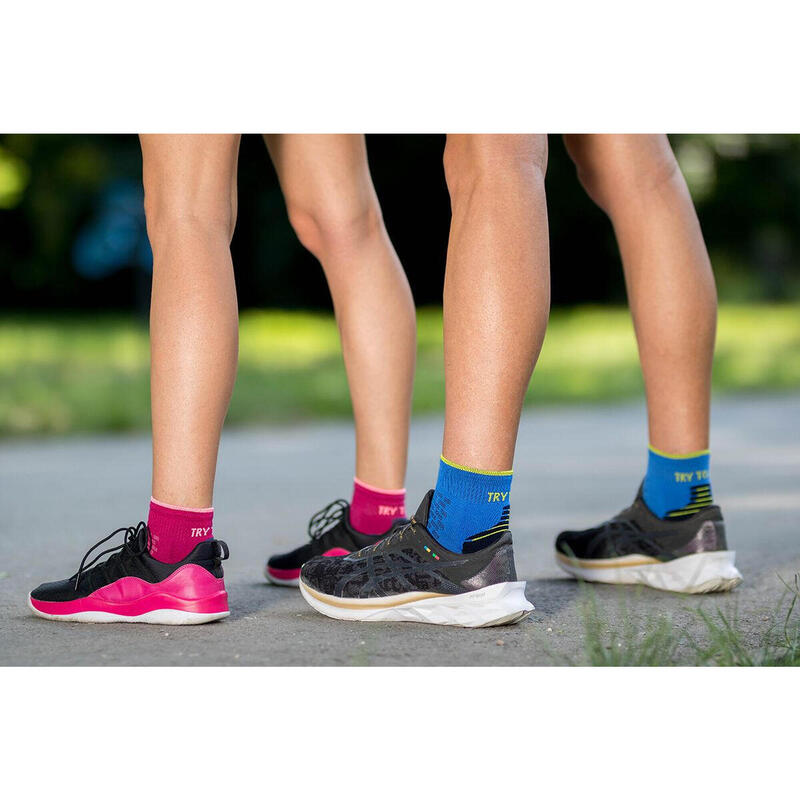 Sosete scurte pentru alergat din bumbac organic RUNNING ANKLE SOCKS Fuchsia