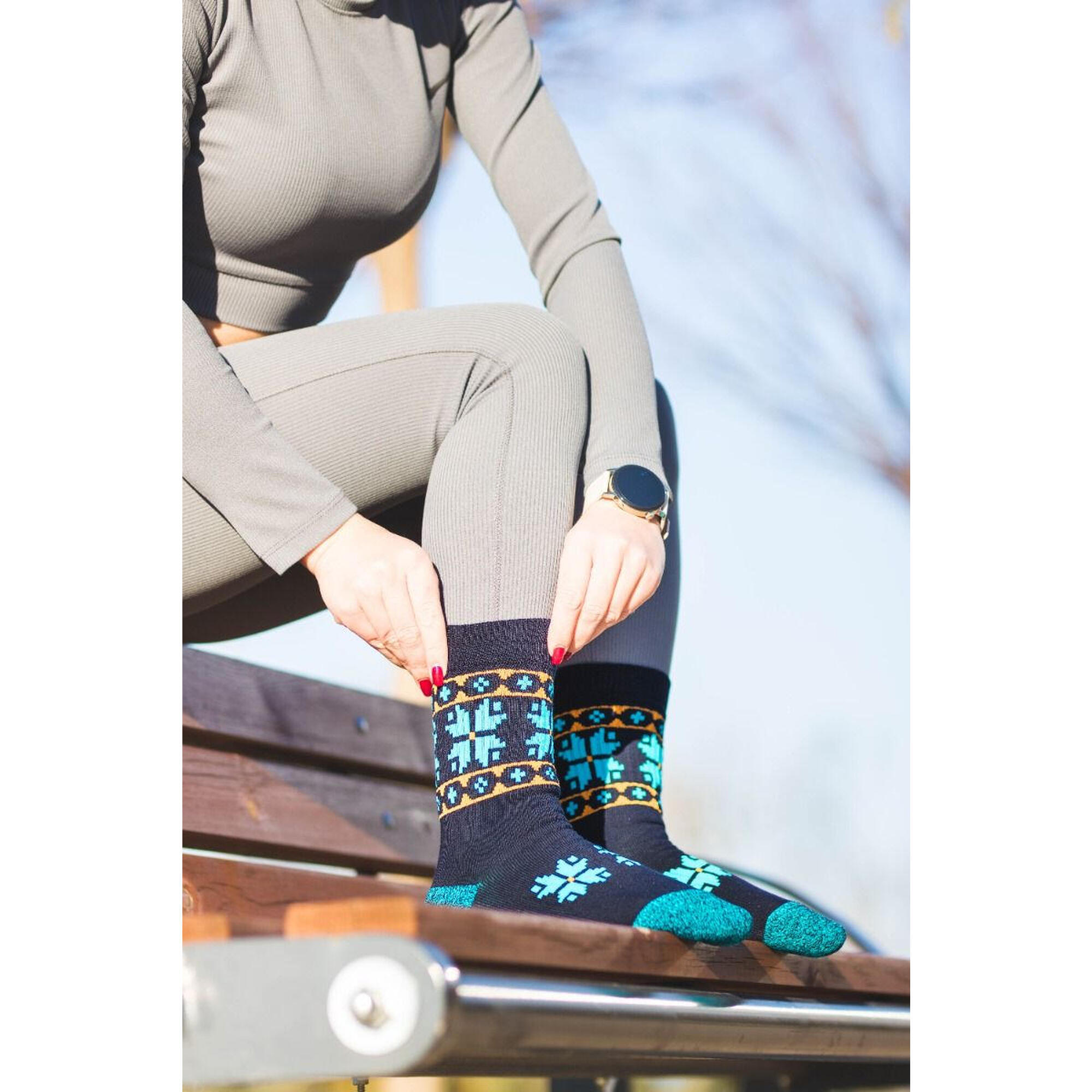 Sosete bumbac Active Lifestyle Socks ETHNO Dark Blue