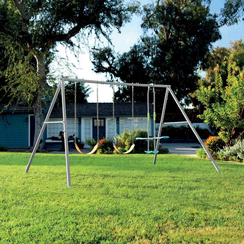 Intex 44123 - Altalena Swing Set Grigia, 3 componenti, 343x249x203 cm