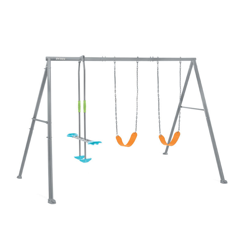 Intex 44123 - Altalena Swing Set Grigia, 3 componenti, 343x249x203 cm