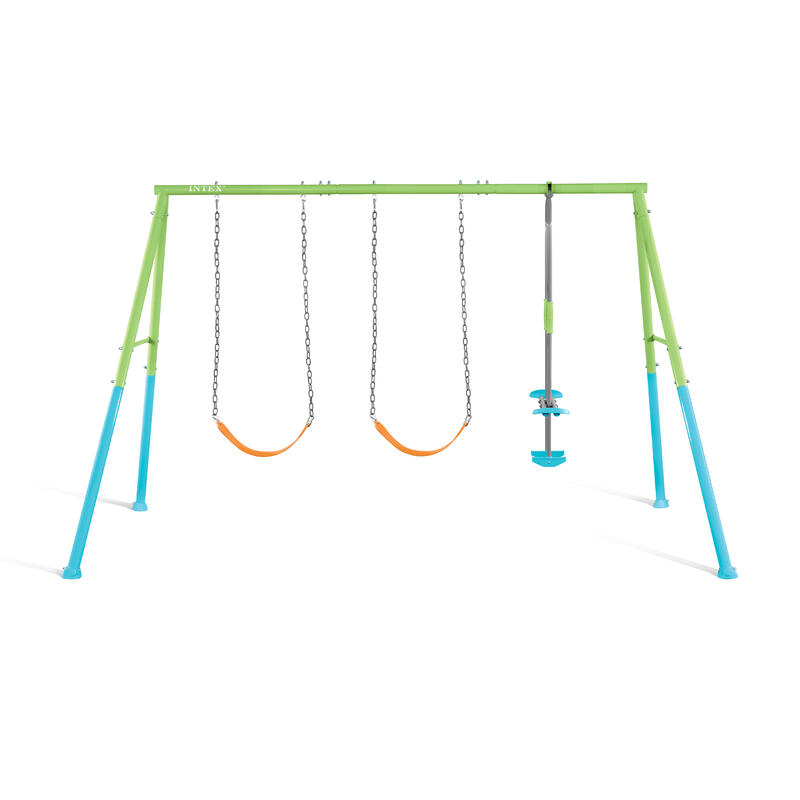 Intex 44121 - Altalena Swing Set Colorata, 3 componenti, 343x249x203 cm
