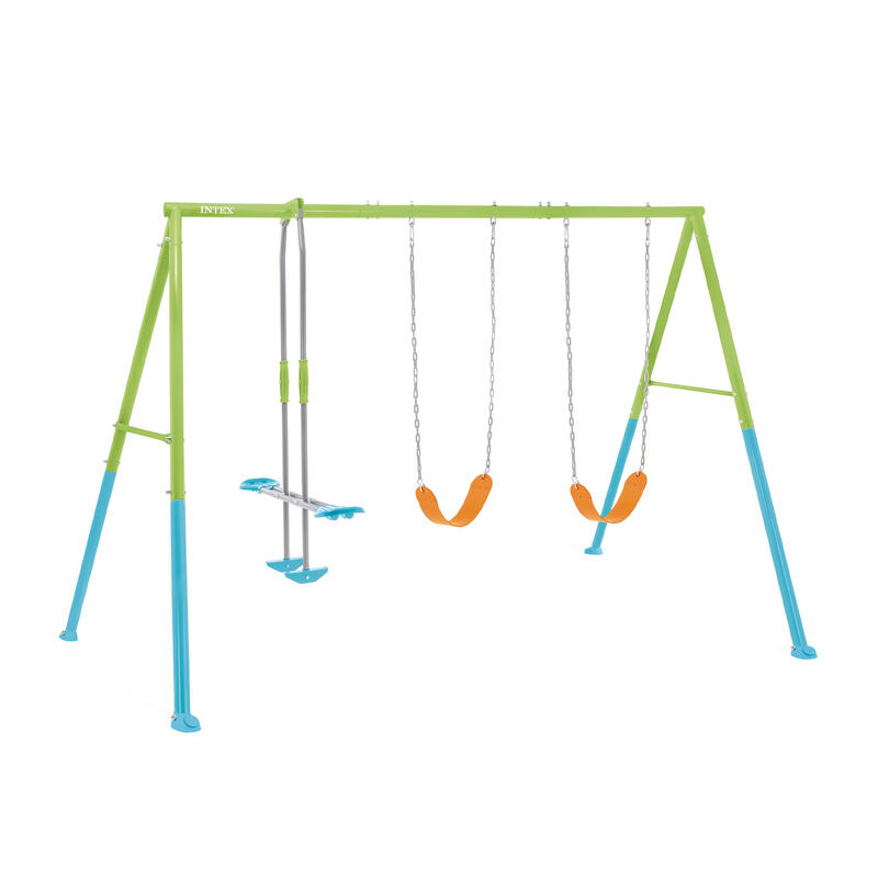 Intex 44121 - Altalena Swing Set Colorata, 3 componenti, 343x249x203 cm