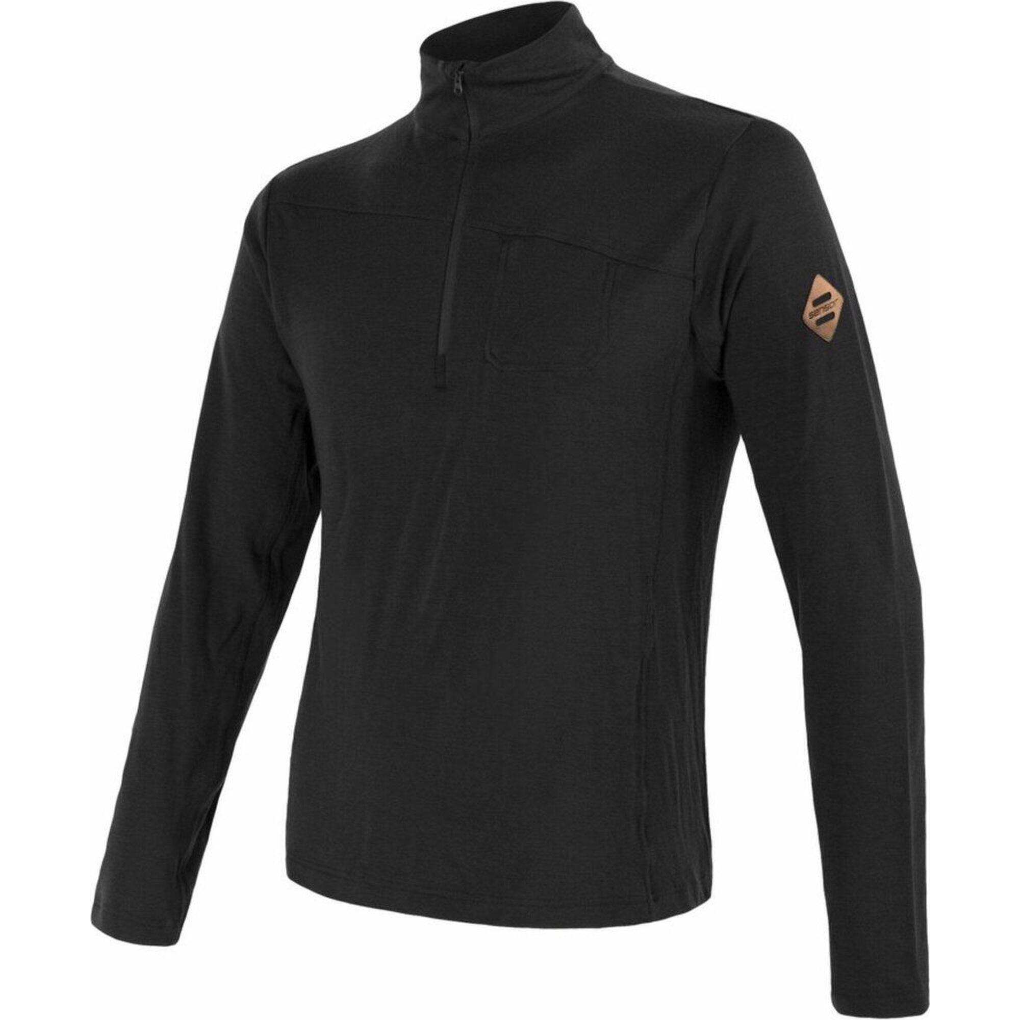 SENSOR Baselayer Merino Extreme Outdoor Heren Lange Mouw Half Zip Zwart Small