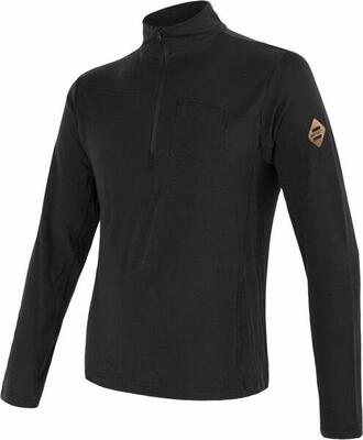 Baselayer Merino Extreme Outdoor Uomo manica lunga mezza zip nero piccolo