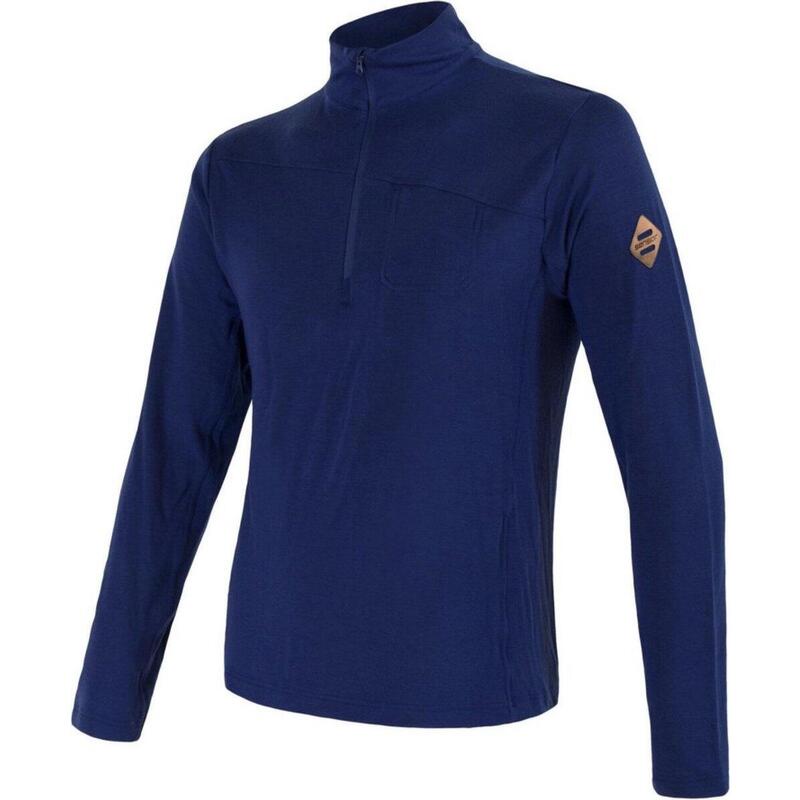 Baselayer Merino Extreme Outdoor Heren Lange Mouw Half Zip Blauw Medium