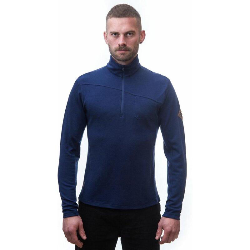 Baselayer Merino Extreme Outdoor Men's Long Sleeve Half Zip Blue Medium