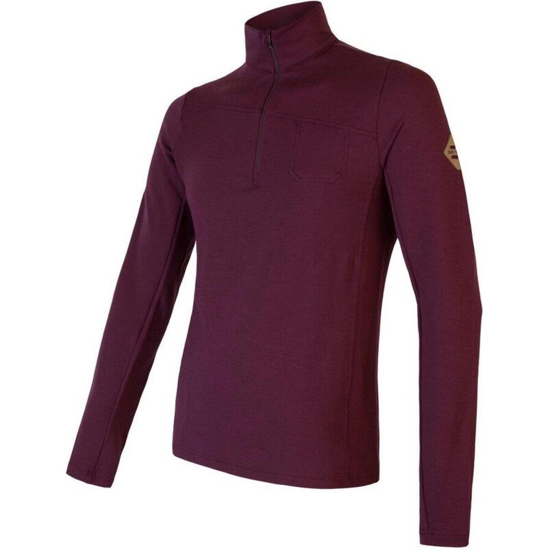 Baselayer Merino Extreme Outdoor Manga Longa Meio Zip Vermelho Pequeno