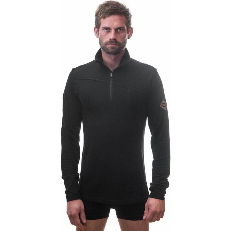 Baselayer Merino Extreme Outdoor Heren Lange Mouw Half Zip Zwart Medium