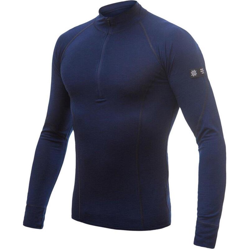 Baselayer Merino Active Tee Outdoor Heren Lange Mouw Half Zip Deep Blue Small