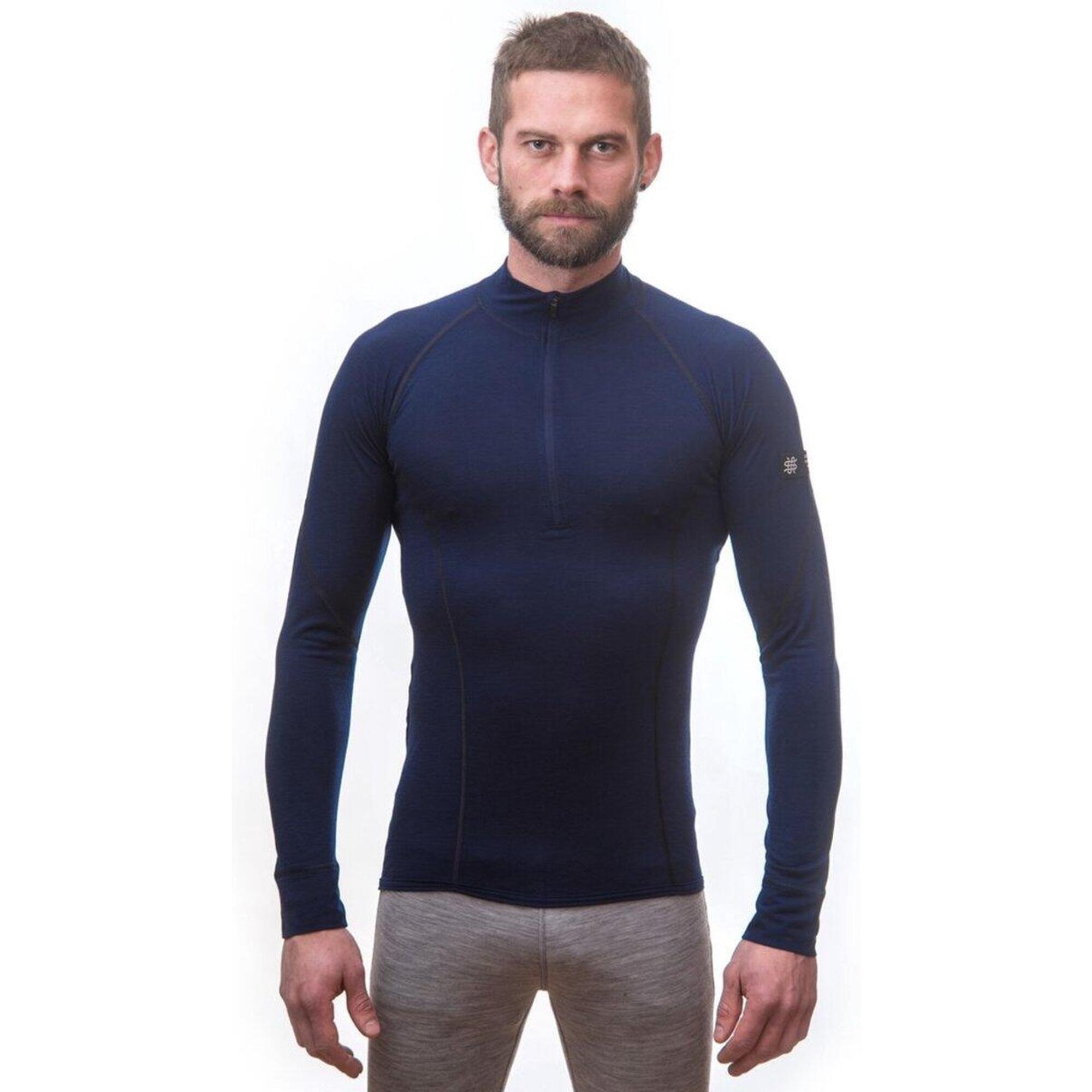 Baselayer Merino Active Tee Outdoor Uomo manica lunga Blu Scuro Small