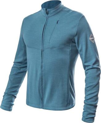 Baselayer merino upper outdoor heren lange mouw full zip mint blue large