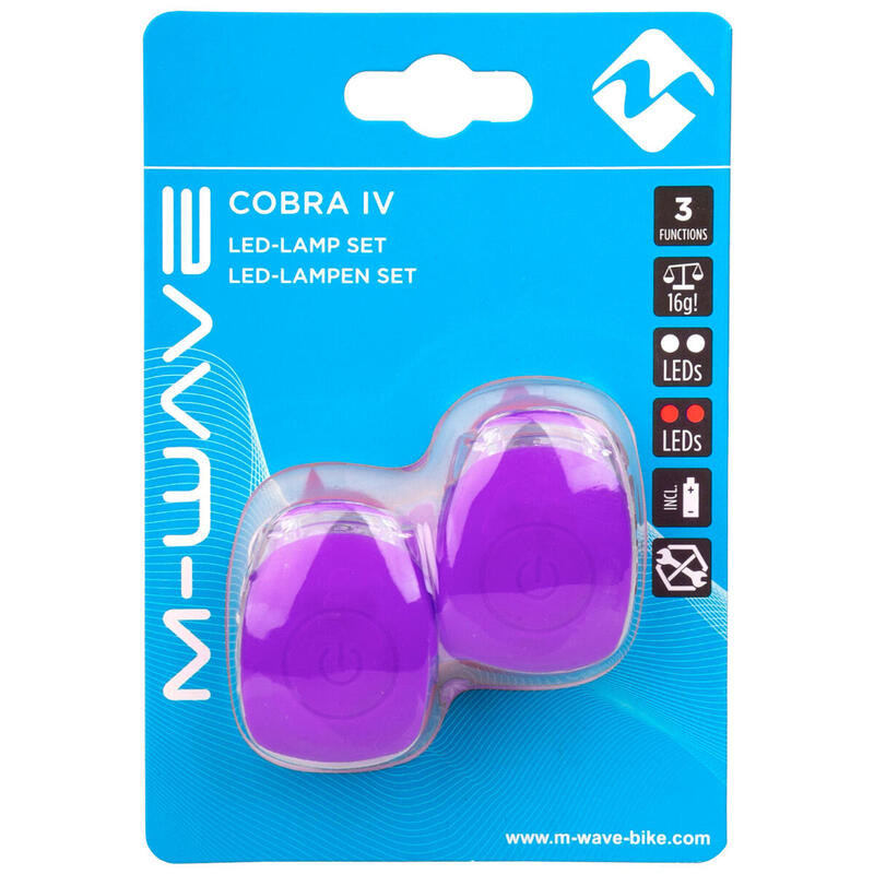 Set Flash cu Baterii M-WAVE COBRA IV - Mov