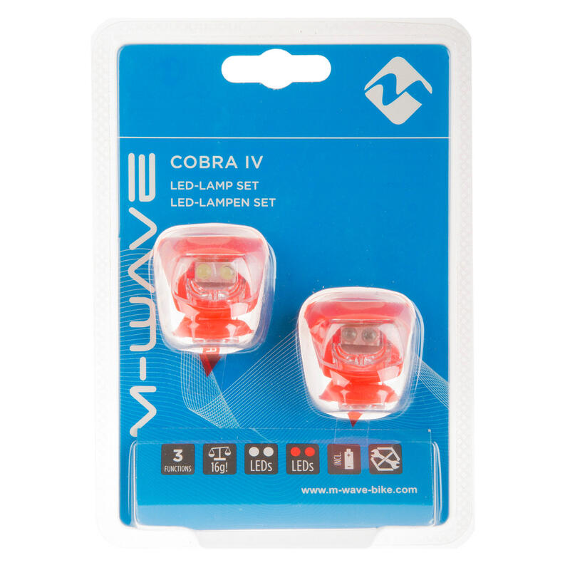 Set Flash cu Baterii M-WAVE  COBRA IV - Rosu