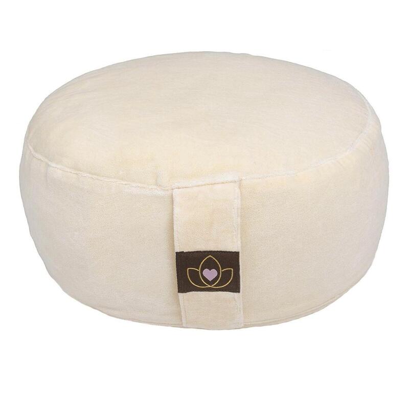 Lotus Meditatiekussen velvet eco naturel rond