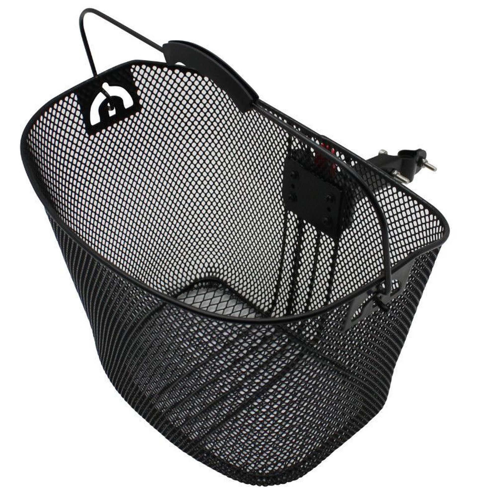 Panier Avant Universel Pour Vélo électrique - En Fil Métallique Robuste Avec Couvercle, Rangement Spacieux 22x22x24 Cm