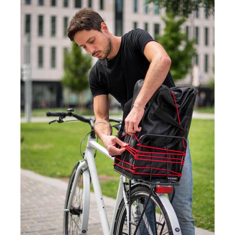 Panier vélo pour porte-bagages ou guidon - Made in France - FILSAFE CUBE Noir