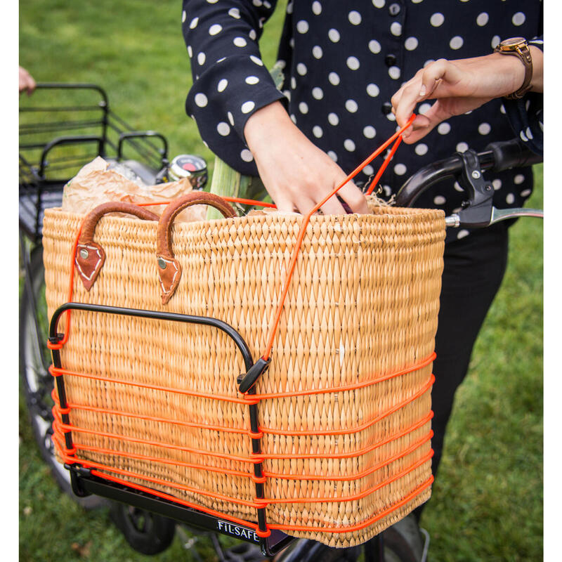 Panier vélo pour porte-bagages ou guidon - FILSAFE CUBE  Jaune Fluo