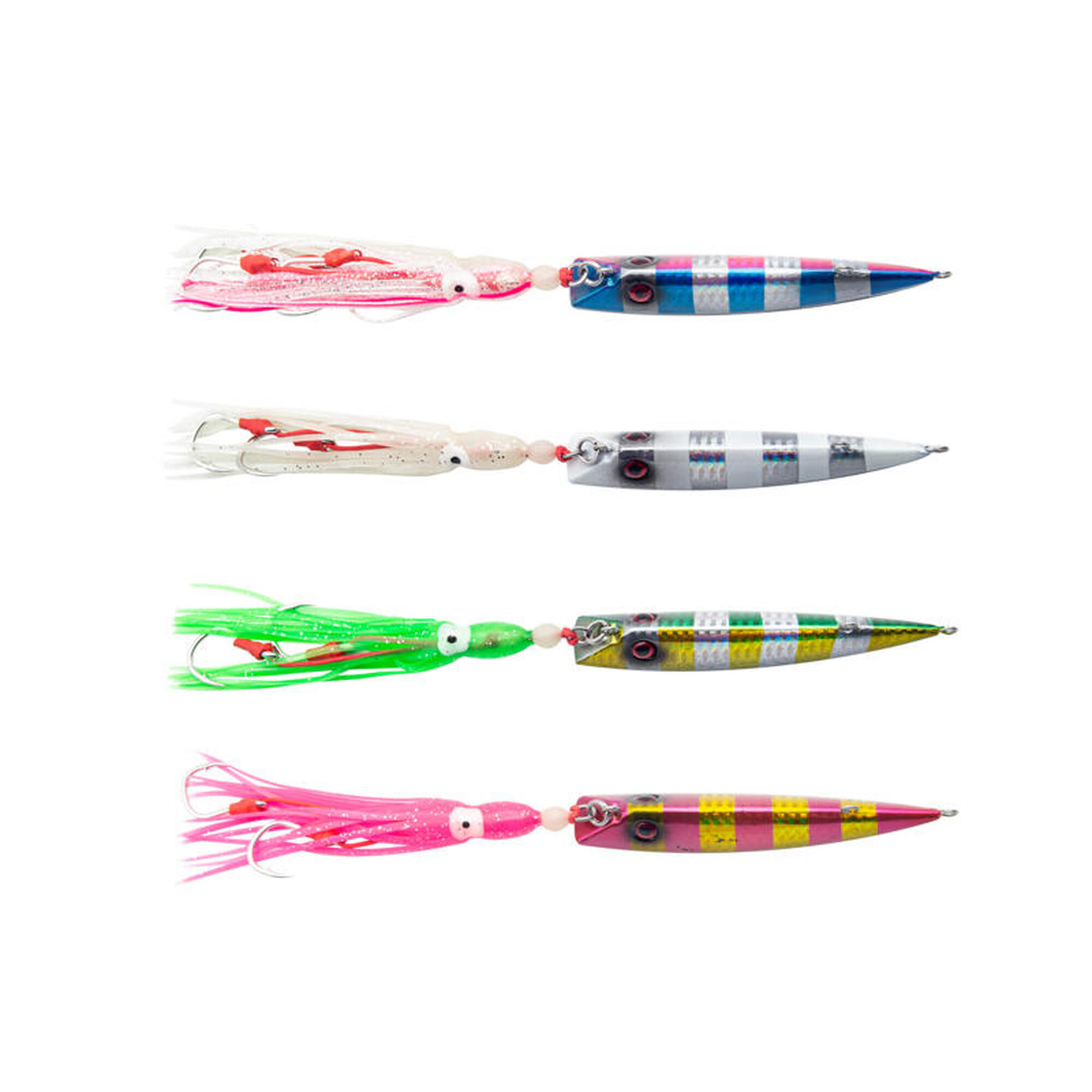 Jig Inchiku Sheryku 200 g zebra amarillo/verde montaje pulpito JLC