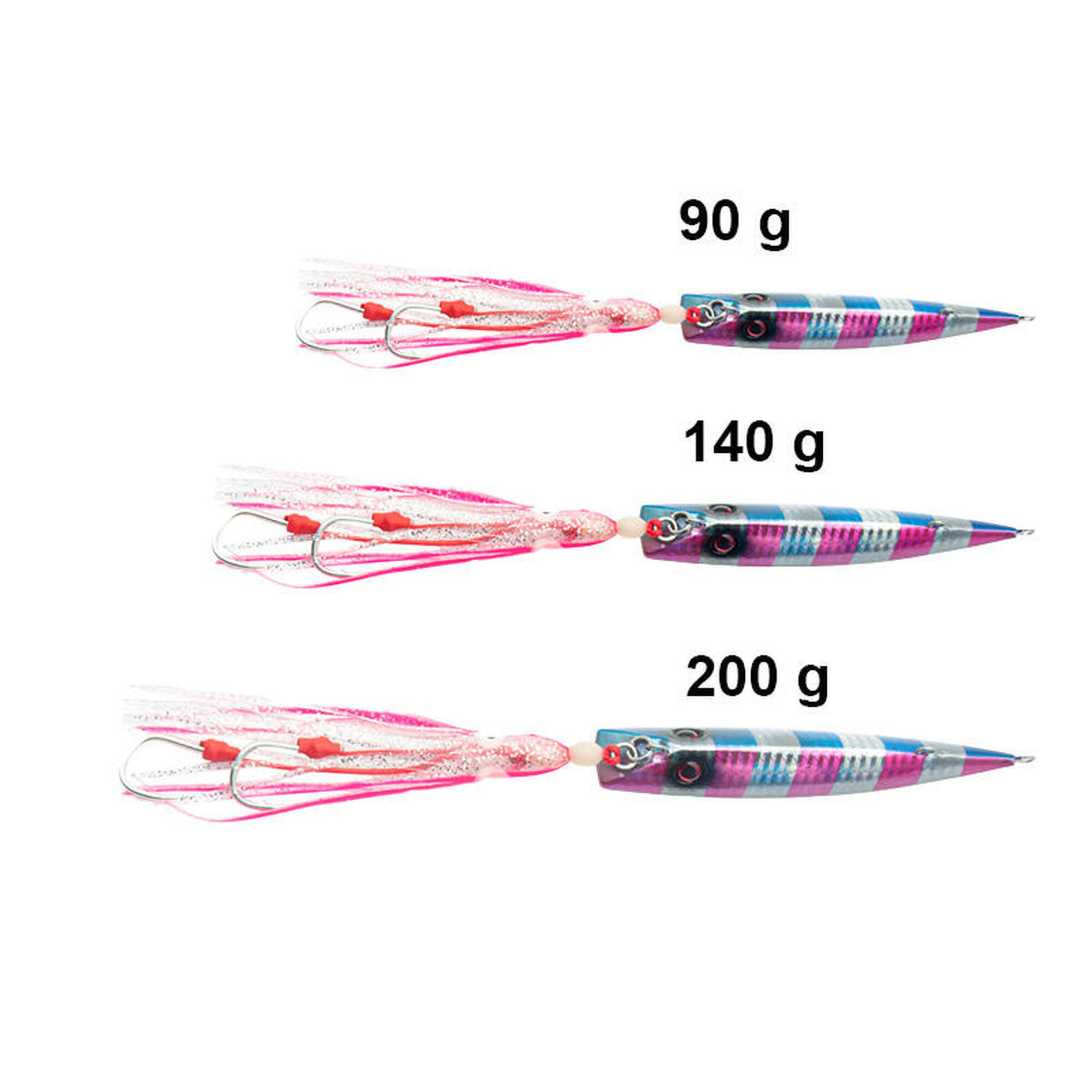 Jig Inchiku Sheryku 90 g zebra rosa/azul montaje pulpito JLC 3/4