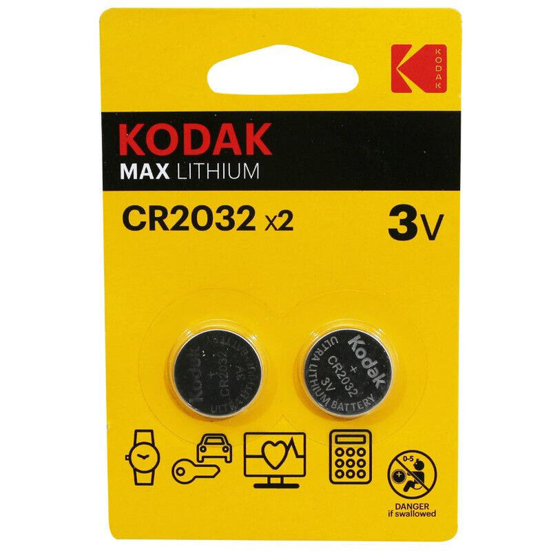 Lot de 2 piles bouton P2R CR2032 Lithum Kodak