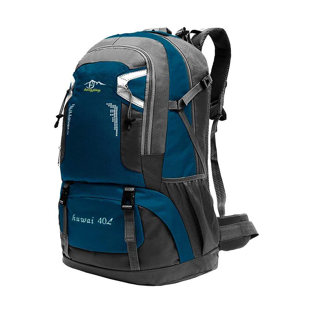 Mochila Azul 40 Litros Impermeable con Cierres Asas y Correas de