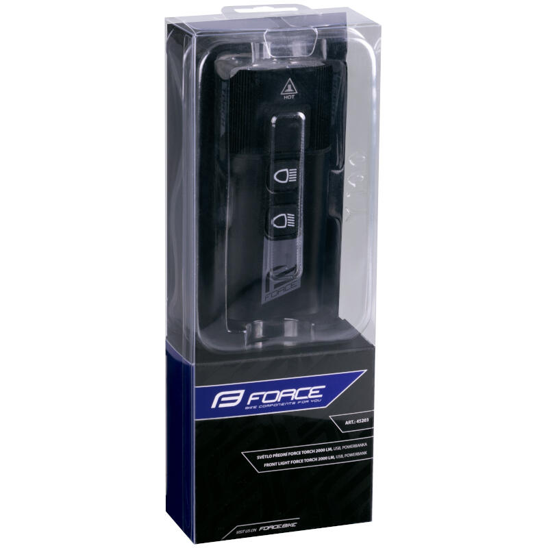 Lampka rowerowa przednia Force Torch 2000lm powerbank 4/4