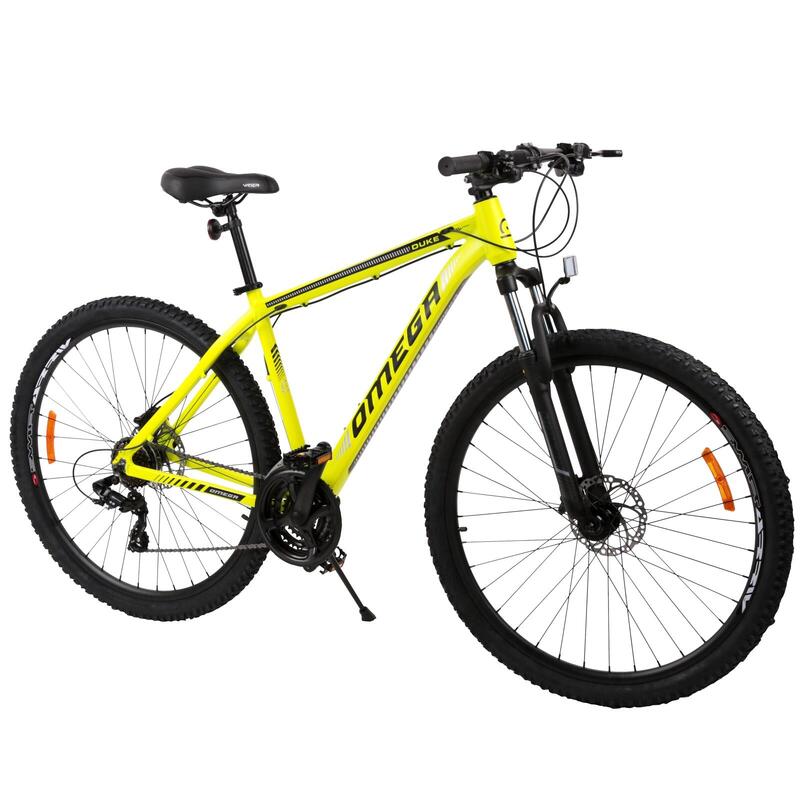 Hegyi kerékpár Omega Duke 27,5", váz 49 cm, hidraulikus tárcsafék, sárga/fekete
